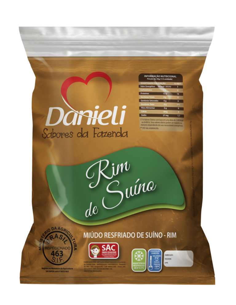 Sabores da Fazenda Rim de Suíno Danieli Alimentos